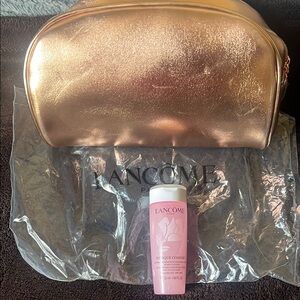 Lancôme Pink and Gold Cosmetic Bag with Tonique
